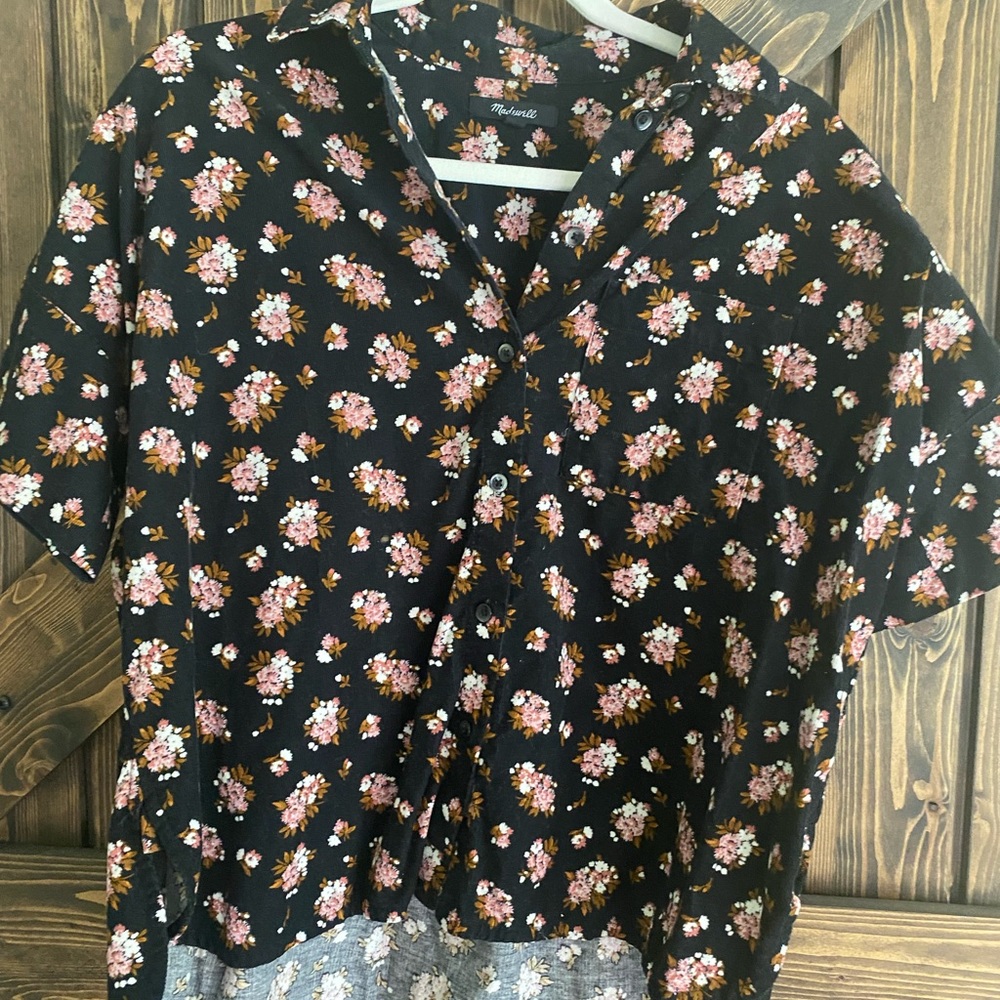 Madewell button front corduroy top
